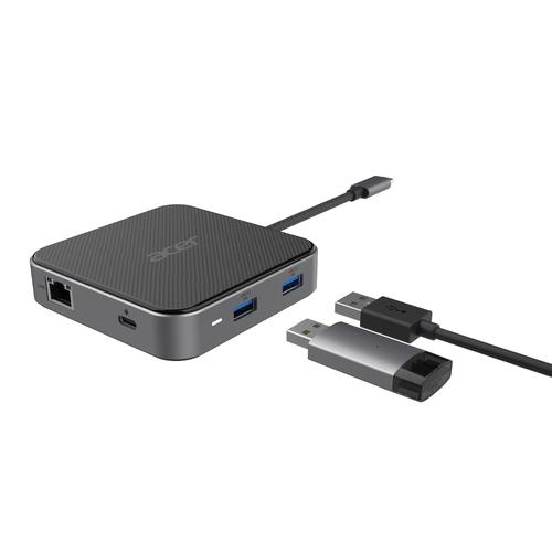 Acer 7-in-1 USB 4 Dongle Bedraad USB4 Zwart, Zilver - Image 2