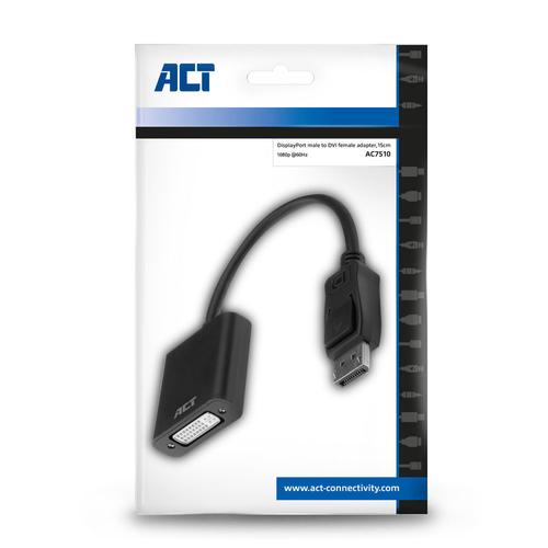 ACT 0,15 meter DisplayPort male naar DVI female adapter - Image 4