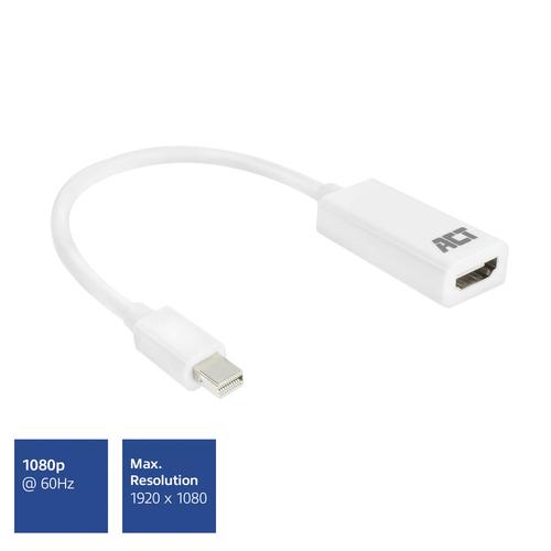 ACT 0,15 meter Mini DisplayPort male naar HDMI-A female adapter - Image 2