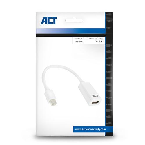 ACT 0,15 meter Mini DisplayPort male naar HDMI-A female adapter - Image 3