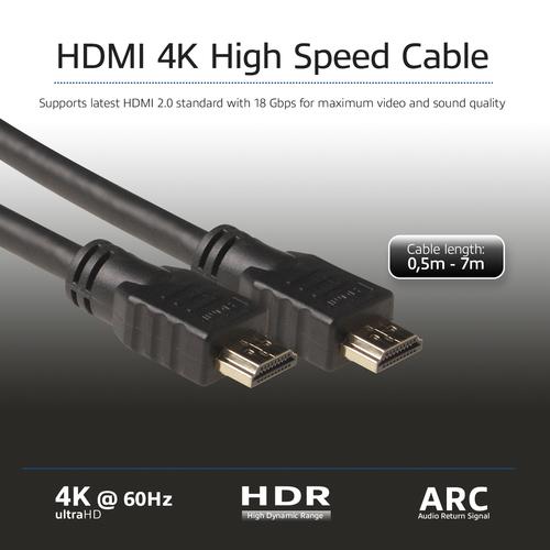 ACT 1 meter High Speed kabel v2.0 HDMI-A male - HDMI-A male (AWG30) - Image 3