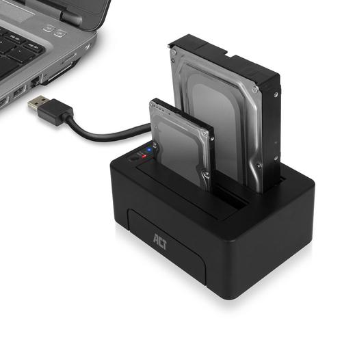 ACT 2,5" en 3,5" SATA dual HDD/SSD dockingstation, USB 3.2 Gen1 - Image 3