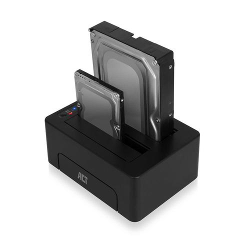 ACT 2,5" en 3,5" SATA dual HDD/SSD dockingstation, USB 3.2 Gen1 - Image 4