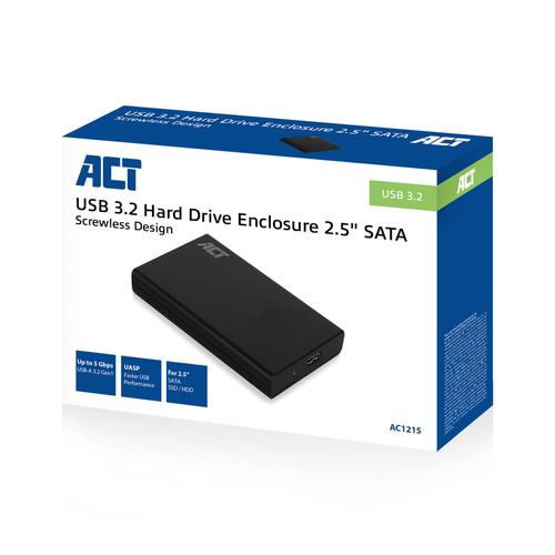 ACT 2,5" SATA harde schijf behuizing, schroefloos, USB 3.2 Gen1 - Image 2