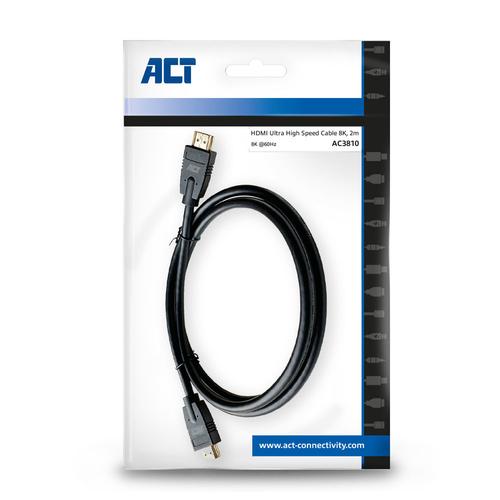 ACT 2 meter HDMI 8K Ultra High Speed kabel v2.1 HDMI-A male - HDMI-A male - Image 3