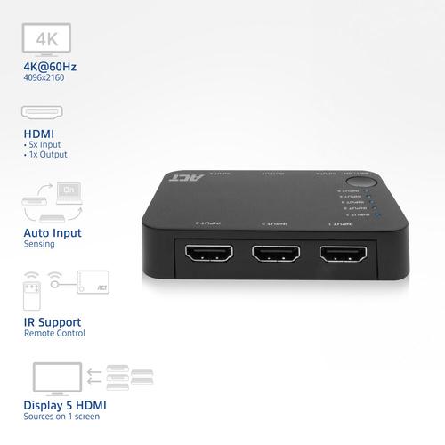 ACT 4K HDMI Switch 5 in, 1 out - Image 2