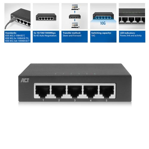 ACT 5-Poorts Gigabit Ethernet Switch - Image 3