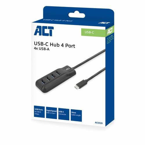 ACT AC6420 interface hub USB 3.2 Gen 1 (3.1 Gen 1) Type-C 5000 Mbit/s Zwart - Image 7
