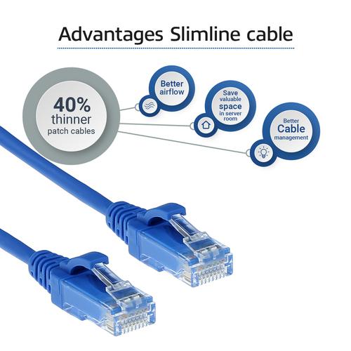 ACT Blauwe 1.5 meter LSZH U/UTP CAT6 datacenter slimline patchkabel snagless met RJ45 connectoren - Image 4