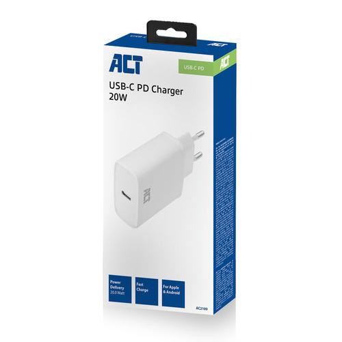 ACT Compacte USB-C Lader 20W voor snel opladen - Image 7