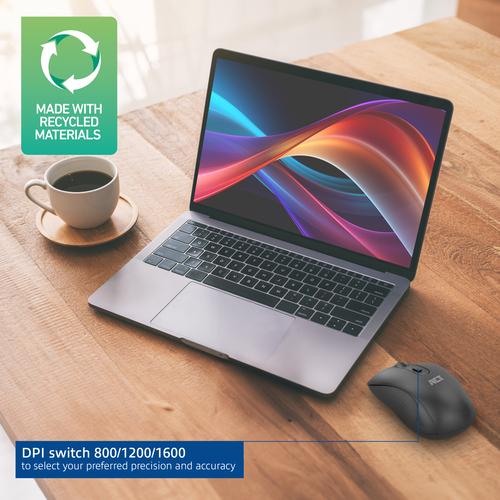 ACT Draadloze muis 1600 DPI, stille klik, milieuvriendelijk, gemaakt van gerecyclede materialen - Image 5