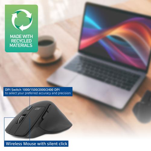 ACT Draadloze muis 2400 DPI, stille klik, milieuvriendelijk, gemaakt van gerecyclede materialen - Image 6