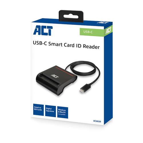 ACT Externe USB-C Smartcard eID Kaartlezer, zwart - Image 7