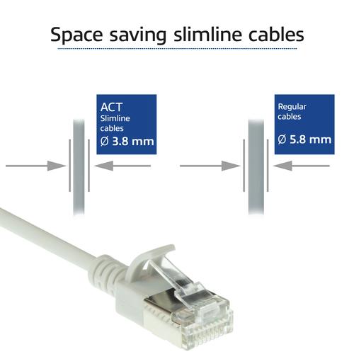 ACT Grijze 2 meter LSZH U/FTP CAT6A datacenter slimline patchkabel snagless met RJ45 connectoren - Image 3