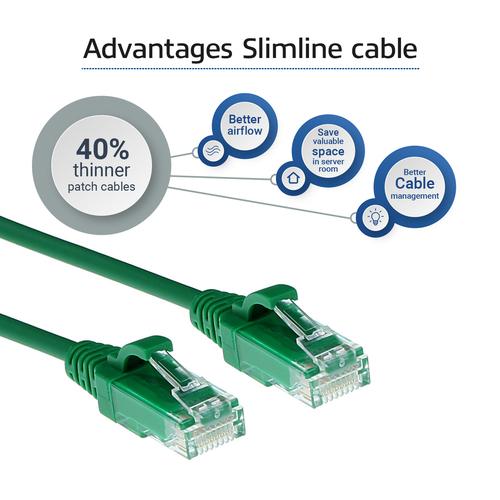 ACT Groene 0.5 meter LSZH U/UTP CAT6 datacenter slimline patchkabel snagless met RJ45 connectoren - Image 4