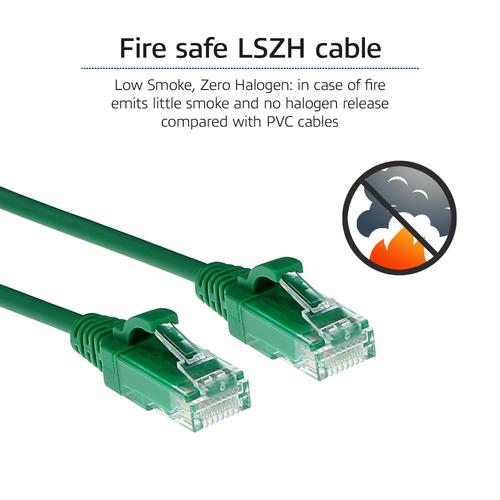 ACT Groene 0.5 meter LSZH U/UTP CAT6 datacenter slimline patchkabel snagless met RJ45 connectoren - Image 7