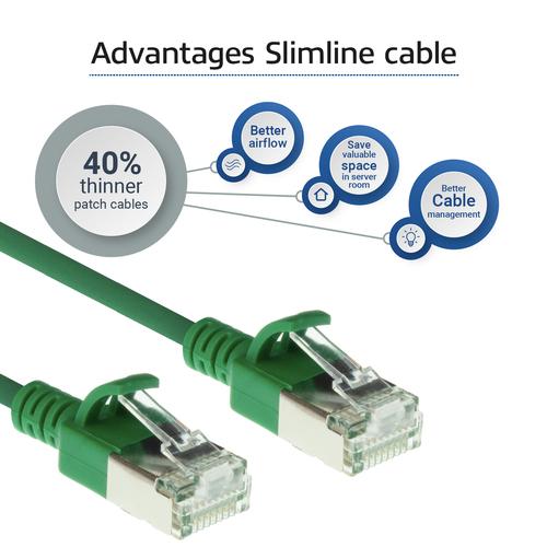 ACT Groene 1 meter LSZH U/FTP CAT6A datacenter slimline patchkabel snagless met RJ45 connectoren - Image 4
