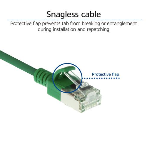 ACT Groene 1 meter LSZH U/FTP CAT6A datacenter slimline patchkabel snagless met RJ45 connectoren - Image 5