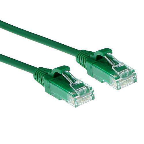 ACT Groene 2 meter LSZH U/UTP CAT6 datacenter slimline patchkabel snagless met RJ45 connectoren - Image 1