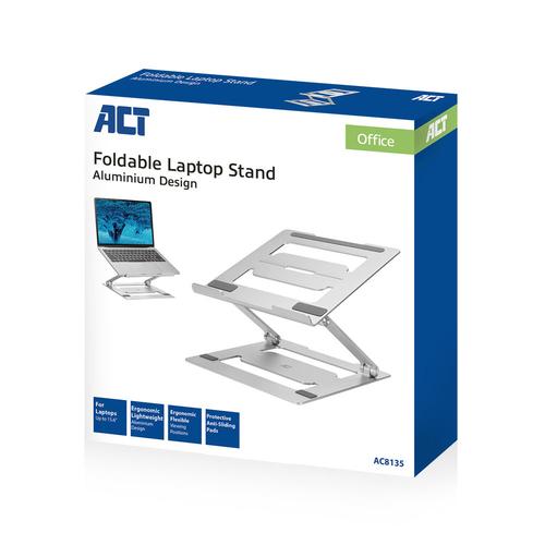 ACT Laptopstandaard aluminium, opvouwbaar, traploos in hoogte verstelbaar - Image 7