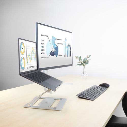 ACT Laptopstandaard aluminium, opvouwbaar, traploos in hoogte verstelbaar - Image 8