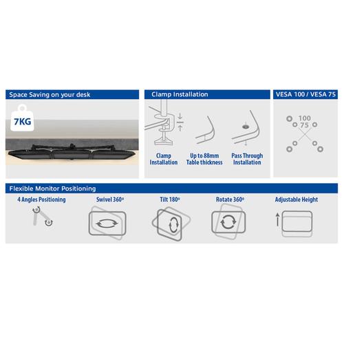 ACT Monitorarm 27", 3 schermen - Image 2