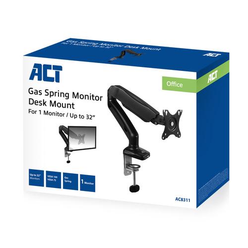 ACT Monitorarm 32" office met gasveer, 1 scherm - Image 5
