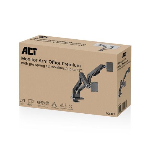 ACT Monitorarm 35" office premium, gasveer, 2 schermen - Image 5