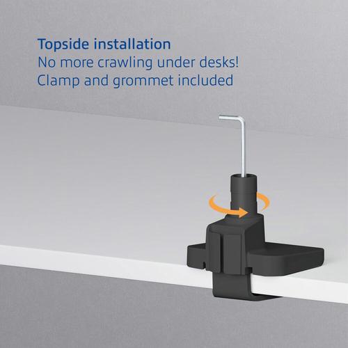 ACT Monitorarm 49" met laptophouder office premium, gasveer, paalbevestiging, 1 scherm - Image 3