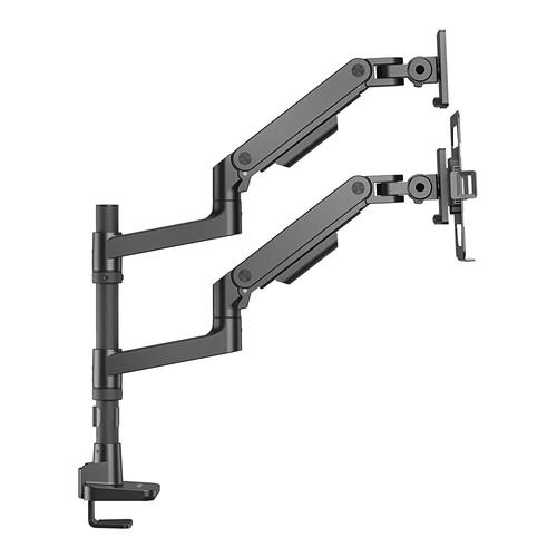 ACT Monitorarm 49" met laptophouder office premium, gasveer, paalbevestiging, 1 scherm - Image 4