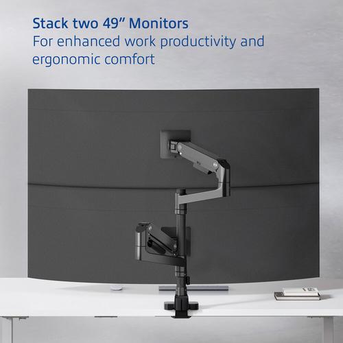 ACT Monitorarm 49" office premium, gasveer, paalbevestiging, 2 schermen - Image 3