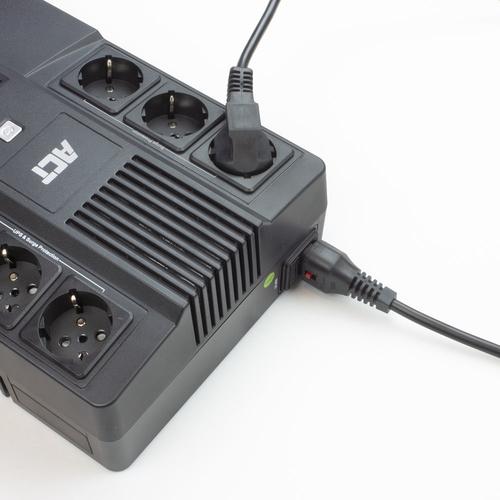 ACT Netsnoer CEE 7/7 male (haaks) - C13 IEC Lock zwart 5 m, EL269S - Image 3