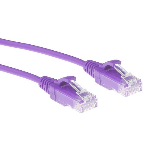 ACT Paarse 0,5 meter LSZH U/UTP CAT6 datacenter slimline patchkabel snagless met RJ45 connectoren - Image 1
