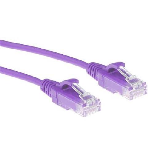 ACT Paarse 1 meter LSZH U/UTP CAT6 datacenter slimline patchkabel snagless met RJ45 connectoren - Image 1