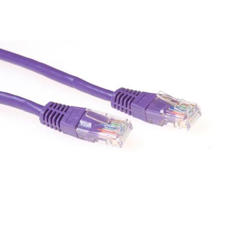 ACT Paarse 1 meter U/UTP CAT6 patchkabel met RJ45 connectoren