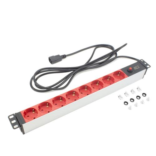 ACT Stekkerdoos PDU 19" C14 IEC60320 8-voudig type F, 3m H05VV-F 3G1.0 - Image 4