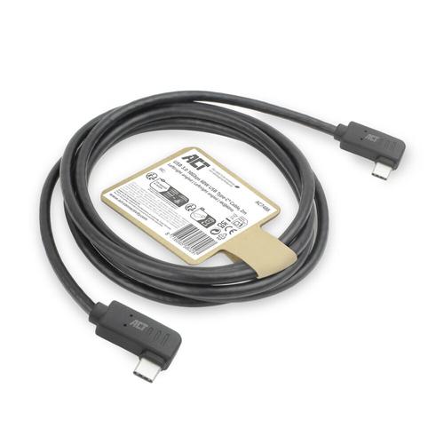ACT USB 3.0 10Gbps 60W USB Type-C® (haaks links/rechts) naar USB Type-C® (haaks links/rechts) kabel, 2 meter - Image 7