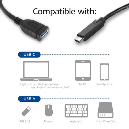 ACT USB 3.0 kabel OTG, USB-C male naar USB-A female, 0,2 meter - Image 6