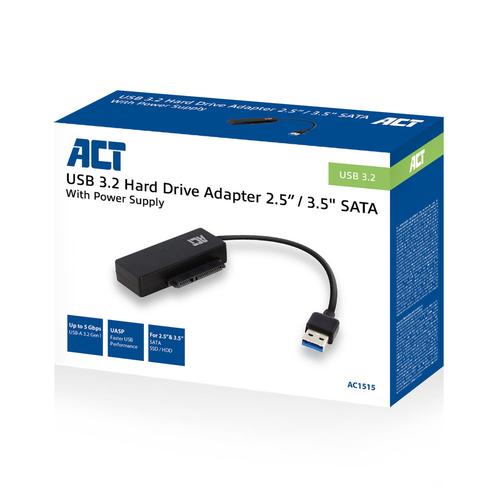 ACT USB 3.2 Gen1 naar 2,5/3,5 inch SATA Adapterkabel voor SSD/HDD - Image 2