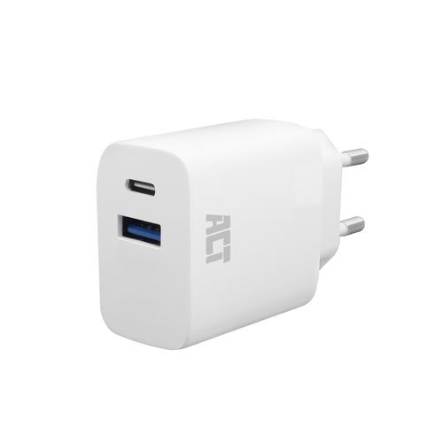 ACT USB-C & USB-A lader 20W met Power Delivery PPS, Quick Charge, GaNFast - Image 1