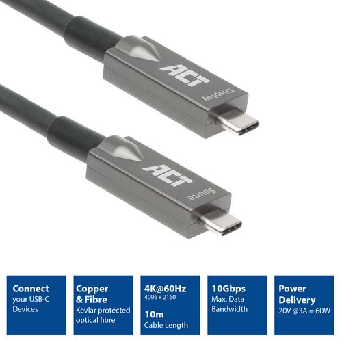ACT USB-C 3.2 Gen2 Active Optical Cable (AOC) aansluitkabel, 3m - Image 2