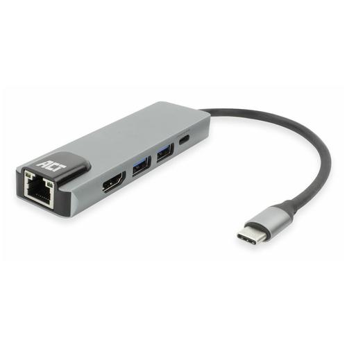 ACT USB-C 4K dockingstation voor 1 HDMI monitor, ethernet, USB-A, PD pass-through - Image 1