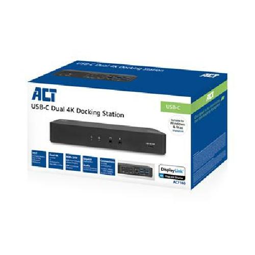 ACT USB-C Docking Station 4K, voor 2 HDMI of DisplayPort monitoren, DisplayLink - Image 4