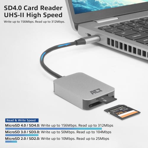 ACT USB-C kaartlezer voor SD en micro SD, SD 4.0 UHS-II - Image 3