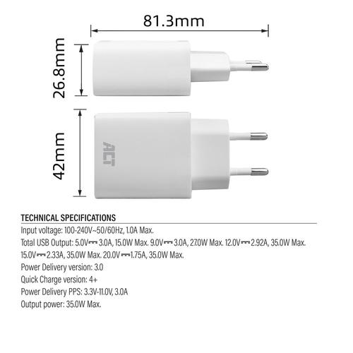ACT USB-C Lader 35W met Power Delivery PPS en GaNFast - Image 7