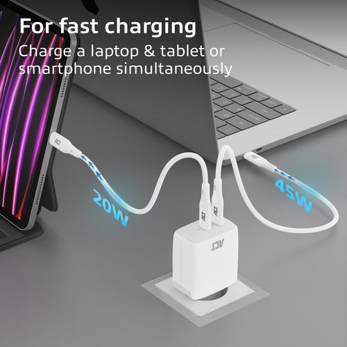 ACT USB-C Lader 65W 2-poorts met Power Delivery PPS en GaNFast - Image 3