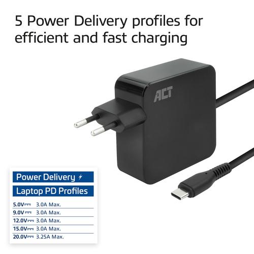 ACT USB-C laptoplader 65W met Power Delivery-profielen, 2 meter - Image 7