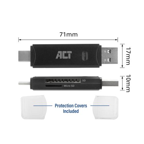 ACT USB-C/USB-A 3.0 card reader - Image 2