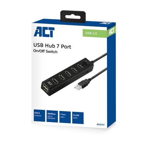 ACT USB hub 7 poorts, aan/uit-schakelaar - Image 3