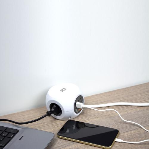ACT Vierkante stekkerdoos (PDU) met 3 sockets type F, 3 USB-A poorten, 1,5m - Image 10